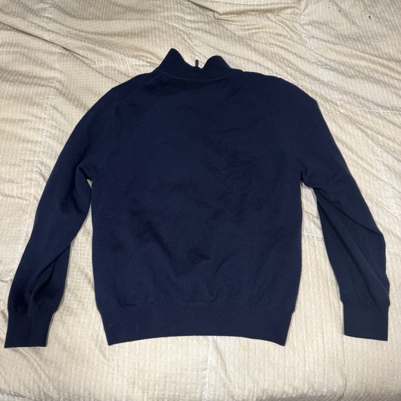 Fairway Green Citi Italian Merino Wool 1/4 Zip Sweatshirt Blue Navy Mens Medium - Picture 8 of 10
